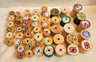 Lot Of 50 Thread Spools Vintage Wooden Wood Sewing Various Sizes Empty No Thread