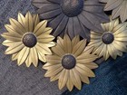 Vintage  new View   Wall Hanging Plaque Art Home Decor Metal Sunflowers 19 x14 