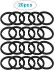 20 Pack Key Ring Keychain 1 Inch 25mm Diameter Metal Flat Split Black 