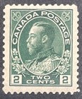 Canada Scott   107 Mint  Hm  Og  Fine Ctr  2   Yellow Green King George V Admiral