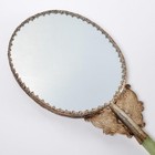 Vintage Carved Jadeite Silver Asian Chinese Hand Mirror Ornate