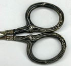 Antique Embroidery Scissors Sterling Silver Handle 3 25  Curved Antique Germany