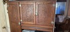 Antique Oak Hoosier Kitchen Cabinet With Pull-out Work Surface 