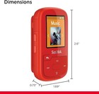Sandisk 16gb Clip Sport Plus Mp3 Player Bluetooth Lcd Screen Fm Radio Sdmx28 Red