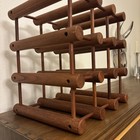 Mid Century Danish Modern Nissen Langaa Teak Wine Rack Denmark 9 Bottles Signed