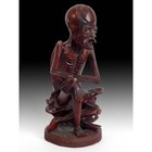 Vintage Chinese Ascetic Shakyamuni Emaciated Buddha Carved Wood Statue                