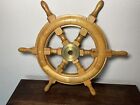 Wall Ship Wheel Brass Wooden Nautical Decor Vintage Ships Wheel 17 5   Maritime