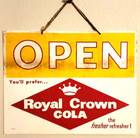 1959 Royal Crown Cola Rc Open closed Sign Food Diner gas Station grocery Store