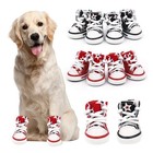 4pcs Pet Dog Canvas Shoes Anti-slip Boots For Small Puppy Dog Waterproof Outdoor