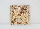 Antique Ceramic Tile Old Floral Flowers Victorian Art Nouveau Vintage 1885