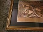 Vintage Framedgold Foil Blaeu Wall Map Old   New World 31  X 26 