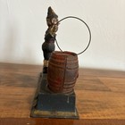 Vintage Trick Dog And Clown Solid Base Cast Iron Mechanical Bank By Hubley