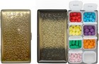 Set Of 2 Weekly  7-day  Metal Pill Box Organizer