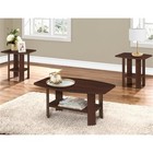 Table Set 3pcs Set Coffee End Side Accent Living Room Laminate Brown