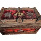 Vintage Chip Carved Tramp Art Jewelry Or Sewing Box Signed And Dated