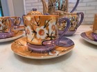 Vintage Hand Painted 13 Piece Japanese Tea Set Lusterware Cherry Blossom