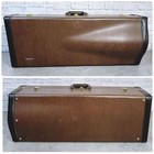 Vintage Bach Selmer Usa Trombone Hard Case Brown Leather Look Double Logo Rarity