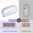 Large Capacity Mesh Pencil Case Zipper Pen Pouch Clear Multi-purpose Stationery