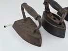 Lot Of 3 Antique Sad Iron Rare Heavy Mint