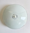 Vtg Mcm Light Blue Glass Ceiling Light Fixture Round Mid Century Wheat 12   