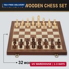 Magnetic Wooden Chess Set  15  Folding Chess Board With 2 Extra Queens And Piece