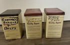 3 Vntg Crosby Square Pipe Mixture Tobacco Metal Tins Old School Storage Jars