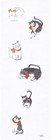 Japanese Tenugui Tapestry Cotton Hand Towel Bento Cloth Curly Tailed Lucky Cat