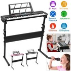 61 Key Electronic Keyboard Piano Digital Organ W  Microphone   Adjustable Stand