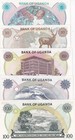 Uganda Set 5 Unc 5 10 20 50 100 Shillings 1973-1977 P 5a P 6 P 7 P 8 P 9