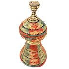 Vintage African Basket Ethiopian Woven Lidded Handcrafted Pedestal Traditional