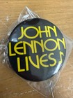 Rare John Lennon Lives Pin Black   Yellow  2 