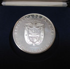 1977 Panama 20 Balboas Proof 925 Silver Nearly 4 Ounces Asw   Scarce Low Mintage