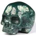 2 3  Green Moss Agate Carved Crystal Skull  Realistic  Crystal Healing