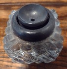 Vintage Antique Crystal Glass Inkwell 2 1 2  Square Base  2 3 4  Tall