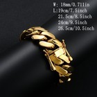 18mm Cuban Link Chain For Men 14k Gold Plated Stainless Steel Chain Bracelet