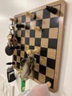 Wall Mount Key Holder Rack Metal Key Hooks Entryway Organizer Gift Chess