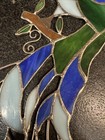 Vintage Peacock Real Stained Glass Hanging Sun Catcher 16 Inch Beautiful Color