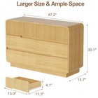 Hretanant Fluted 6 Drawer 15 7 d X 47 2 w X 30 1 h  6 Drawers   Natural Oak 