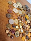 Lot Of 110  Vintage And Antique Buttons Browns And Nuetrals Mixed Materials 
