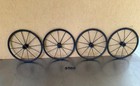 Lot Of 4 Antique Victorian Baby Doll Buggy Carriage Stroller Spoked Wheels Tires