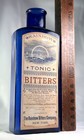 Vtg Rainbow Tonic Bitters Company Paper Label On Cobalt Medicine 1880s Bottle Us