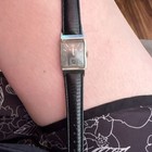 Vintage Bulova 10k Gold Filled Watch With Black Leather Strap Needs Battery