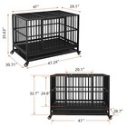 47 In Heavy Duty Dog Cage Strong Metal Crate Square Frame Kennel Playpen   Tray