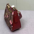 Coach Cy694 Teri Shoulder Bag Signature Canvas Cherry Print Tan Brown Outlet