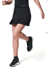  88 Spanx Yes Pleats Asymmetric Very Black Upf 50  Skort With Pockets Sz S