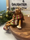 German Shepherd Christmas Ornament     Dangly Legs  Scarf  Sitting Dog Vintage