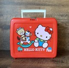 Vintage Sanrio Hello Kitty With Tiny Chum Lunch Box Super Rare Red Plastic 1986