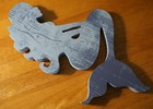 12  Distressed Wood Mermaid Wall Art Sculpture Beach Home Decor Sign Navy Blue