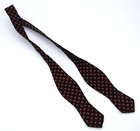 F  R  Tripler   Co  Silk Bow Tie  Black W  Maroon  Gray  Beige Pattern  34 