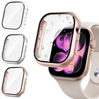  3pcs For Apple Watch Screen 42mm Series 11 10 Clear silver rose Gold
